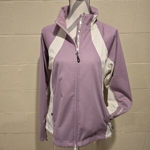 Sunice Womens Golf Typhoon Full Zip Pocket Jacket Size LARGE Purple.